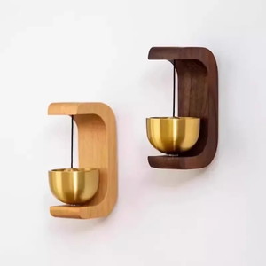 Magnetic Door Bell – <b>Wind</b> <b>Chime</b> for Home, Car, Office – Walnut & Brass / Copper, Suction Cup / Magnet Mount – Welcome / Alert Be - Product Image 4