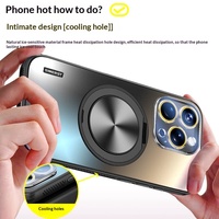 Coques de téléphone portable de luxe premium en acrylique anti-chute avec support magnétique de refroidissement intégral pour 16 Pro Max et protection d'appareil photo