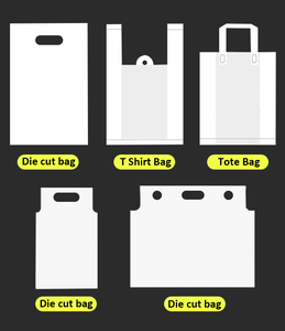 Bolsa con asas De plástico reciclable y logotipo personalizado al por mayor para ir de compras, restaurantes, comida, ropa, embalaje - Product Image 3