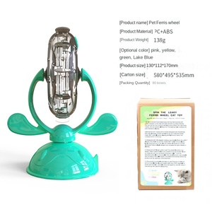 Yeni Plastik Kedi Oyuncak Seti, Yavaş Mama Tahliye Edici Döner Yel Değirmeni Tablası ile Kediler İçin - Toptan - Product Image 5