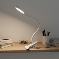 Lampe de lecture LED portable USB à pince flexible pour la maison, la chevet, la table, le bureau, avec variateur d'intensité