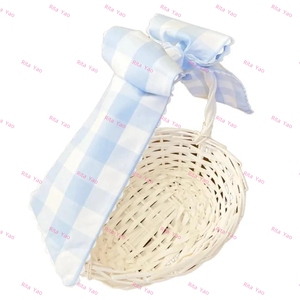 En gros Rose Tissé Vichy Wrap Sash Personnalisé Ric rac Brodé Vacances Porte Nouveau-Né Bébé Guirlande Sash Swaddle 2025 - Product Image 2
