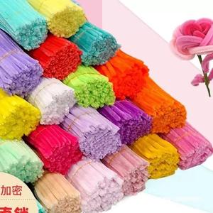 100件/束6毫米加厚雪尼尔茎彩色手工工艺蓬松管道清洁器工艺教育玩具 - Product Image 3