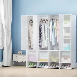 Armario Plegable DIY Económico para Sala de Estar con Contenedor de Almacenamiento de Ropa y <span class=keywords><strong>Zapatero</strong></span> - Product Image 4