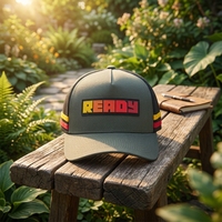 Casquette Trucker en Maille pour Hommes, Modèle Australie Haut de Gamme, 5 Panneaux, 2 Bandes Latérales, Patch en Caoutchouc Personnalisé