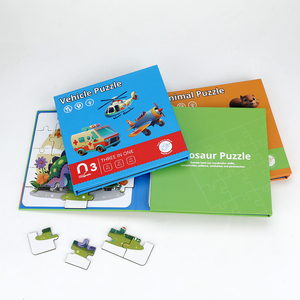 Véhicule éducatif personnalisé 3 en 1, jouets d'apprentissage <span class=keywords><strong>dinosaure</strong></span>, <span class=keywords><strong>livre</strong></span> de puzzle magnétique animal pour enfants - Product Image 3