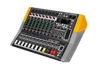 Console de mixage audio amplifiée puissante 2x600W 8 canaux 1200W avec enregistreur USB MP3 pour scène d'église et spectacles en direct