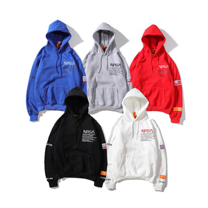 Lâche surdimensionné pull coton polaire goutte épaule à <span class=keywords><strong>capuche</strong></span> personnalisé <span class=keywords><strong>NASA</strong></span> lettre brodé Essentials à <span class=keywords><strong>capuche</strong></span> - Product Image 2