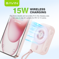BAVIN - Batería Externa Inalámbrica Magnética Portátil con Cable de Carga, PC1085S, 10000 mAh, 20 W, LED, Tipo C