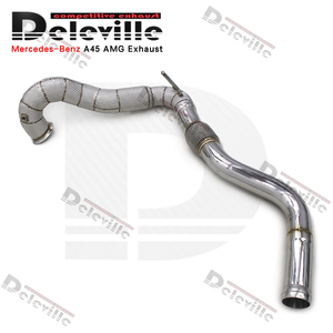 Tuyau de descente OBM pour mercedes-benz A45 CLA45 2.0T 2014-2020 tuyau d'échappement à flux libre en acier inoxydable avec bouclier thermique - Product Image 5