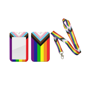 Porte-badge de carte d'identité bisexuelle LGBTQ Pride avec impression personnalisée avec lanière avec fenêtre transparente pour infirmière de bureau médecin enseignant - Product Image 3