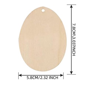 Adorno de Madera de Boj con Forma de Huevo de Pascua, Decoración para Fiesta de Pascua, Manualidades, Chips de Madera para Manualidades - Product Image 6