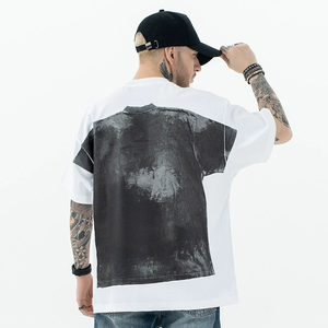 Oversized Men's T-Shirts 100% Cotton Custom Front Logo Digital Printing O-Neck Casual Style Short Sleeve Breathable Regular - Product Image 4
