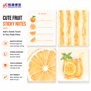 Fruit Sticky Notes Self Adhesive Lined <b>Memo</b> <b>Pad</b> Loose Leaf Notepads Fruit Theme for Classroom Office Planner Stationery Gift - Product Image 1