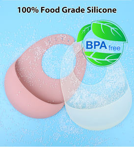 Factory Wholesale Food Grade Bpa Free Adjustable Silicone Baby <strong>Bib</strong> Custom Waterproof Toddler Dinnerware Children Reusable <strong>Bibs</strong> - Product Image 3