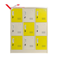 Casier métallique moderne multi-portes pliable pour sacs d'école, mini-meuble de rangement tendance pour appartement, maternelle et école