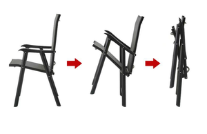 Silla de Exterior Moderna con Respaldo, Silla Plegable de Teslin con Reposabrazos Metálicos para Parques, Hogar u Oficina - Product Image 3