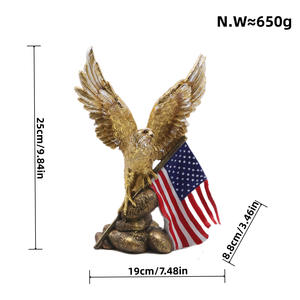 Custom Hars Gouden Adelaar Fiugurine Amerikaanse Vlag Adelaar Sculpturen - Product Image 2