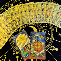 Directement du fabricant |   Personnalisable |   Jeu de tarot classique Rider-Waite de 78 cartes |   Plastique doré à effet feuille d'or |   Imperméable et durable