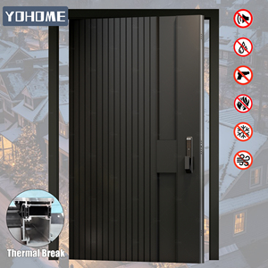 Porte d'entrée pivotante à cadre en aluminium sur mesure, à rupture de pont thermique, économe en énergie, en aluminium moulé, pour régions extrêmement froides <span class=keywords><strong>du</strong></span> <span class=keywords><strong>Canada</strong></span> - Product Image 1