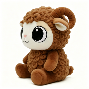 Customized Cute ram <b>sheep</b> plush <b>toy</b>, Big eye farm animal soft doll, Curly wool <b>sheep</b> cuddle plush - Product Image 3