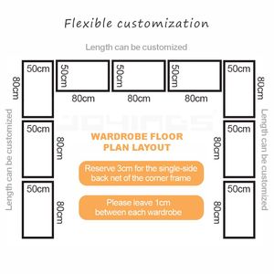 <span class=keywords><strong>Armadio</strong></span> Portatile in Metallo Joyings, Guardaroba Moderno con Scaffali per la Conservazione dei Vestiti - Product Image 6