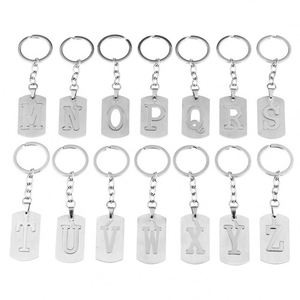 NOUVEAU Porte-clés DIY en acier inoxydable avec lettres A-Z, 26 lettres, pour homme et femme, cadeau de couple, bijou, anneau de clé de voiture - Product Image 6
