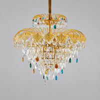 Lustre en cristal K9 coloré de luxe pour salle à manger, chambre, villa, hôtel, décoration intérieure, salon, restaurant