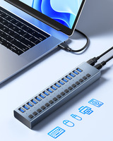 Hub de charge USB 3.0 à 10 ports prêt à être expédié, séparateur de bureau en aluminium pour données et charge, compatible avec les ordinateurs portables, PC et Mac, en stock