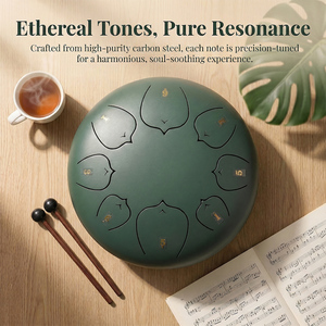 Tambor de Lengüetas de Acero de 12 Pulgadas y 8 Notas, Personalizado de Fábrica, para Yoga, Meditación, Música <span class=keywords><strong>Zen</strong></span>, Regalo, Tambor de Acero, Handpan - Product Image 2