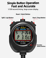 Timer Stopwatch Olahraga Layar Besar 10 Memori Lap Split Chronograph untuk Latihan Tim Lari Lapangan