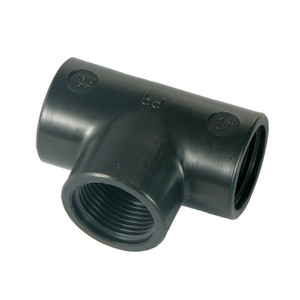 Raccordo a T a 90 gradi in PP nero da 1/2 pollice per uso idraulico - Product Image 1