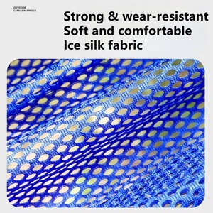 Hamaca de malla de aire para acampar al aire libre, hamaca transpirable de seda helada, hamaca de malla doble de verano antivuelco - Product Image 3