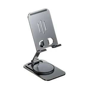 Metal Aluminum Alloy OEM Rotating Mobile Phone Holder Lazy Person Portable Tablet Holder Pad Folding Desktop Mobile Phone Holder