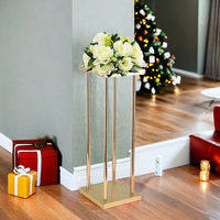 Centro de Mesa Alto para Boda, Columna Decorativa para Mesa, Jarrones Dorados de Hierro, Pedestal de Pasillo, Soporte de Metal para Flores