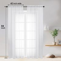 Rideaux blancs transparents de 84 pouces de long, rideaux blancs transparents pour salon/chambre, voile transparent à œillets