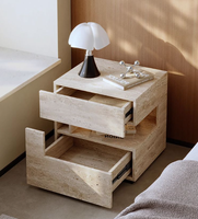 Table d'appoint beige en pierre frittée pour appartement, villa, manoir, hôtel, salon, chambre à coucher