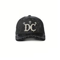 Casquette de baseball brodée personnalisée 3D à 5 panneaux avec visière en daim noir, puce NFC et doublure en satin – Vente en gros
