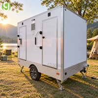 Toilettes portables Goeasy, unité de toilettes mobiles avec système de pompe à eau pour chantier temporaire en extérieur