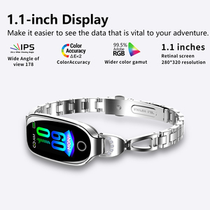 Bracelet intelligent pour femmes, bracelet en métal, lecture de musique, moniteur de fréquence cardiaque, montres intelligentes de sport, bracelet intelligent pour femme, tracker de fitness - Product Image 3