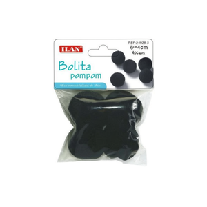 Iln Bolita Pompon 4.0 Cm Nero 4Pc Approssimativamente 4 Pezzi Decorazioni Artigianali - Product Image 2