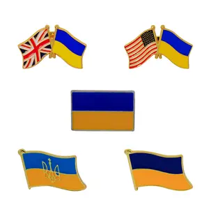 Bros persahabatan Amerika dan Britania Raya dan Ukraina Pin kerah bros lencana bendera lencana Pin