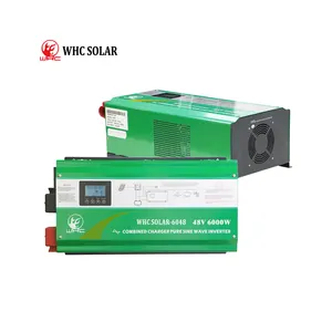 WHC Système D'énergie Solaire Onduleur 12V 220V Fabricant 48V 220V 3000W Onduleur Solaire À Onde Sinusoïdale Pure