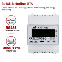 Compteur d'énergie triphasé certifié MID sur rail DIN 100A bidirectionnel AC avec RS485 Modbus