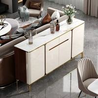 Buffet italien laqué de luxe léger, meuble de rangement moderne en pierre frittée, grande capacité, armoire à thé