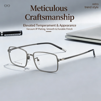 35013 Bingkai Kacamata Fashion Ultra-ringan Kasual Bisnis Berbahan Alloy Full-rim, Mewah dan Kelas Atas untuk Bisnis dan Penggunaan Sehari-hari