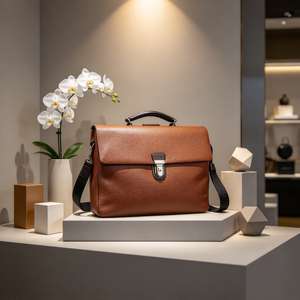 Sac à main en cuir uni pour femme avec poignée supérieure et bandoulière amovible – Élégant sac à main quotidien pour femme - Product Image 5