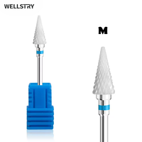 WELLSTRY – foret à ongles en céramique blanche, étiquette personnalisée, forme conique, pour e-file