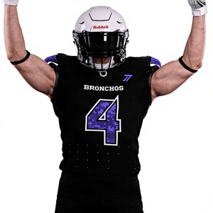 Vêtements de sport personnalisés, uniforme de football américain, design par sublimation, noms et numéros en twill. - Product Image 1