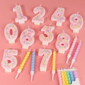 Birthday Digital Candles 0-9 Macaron Color Cartoon Color Children's Party Cake Dessert Decorated Candles - Product Image 2